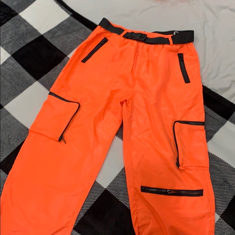Orange cargo pants